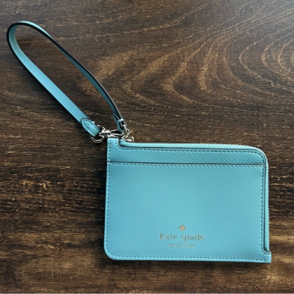 kate spade new york Zip Card Holder Wristlet in Blue